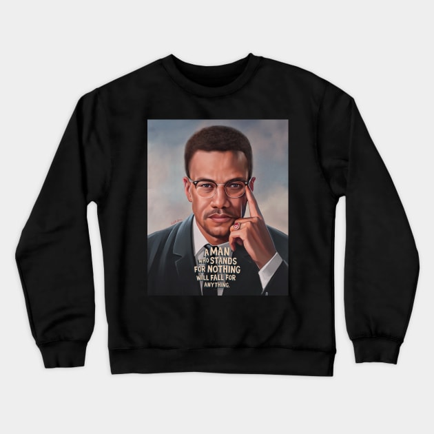 Malcolm X Crewneck Sweatshirt by Art Simpson